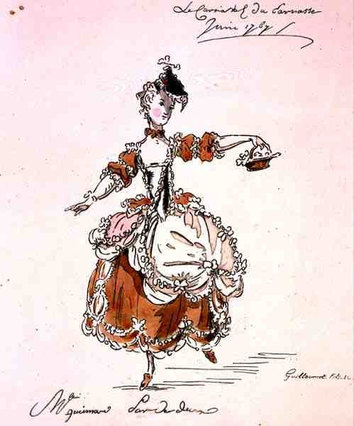 Miss Guimard som Terpsichore, i en libretto af Louis Fuzelier (1677-1752) komponeret af Mondonville, faksimile af A. Guillaumot Fils af French School