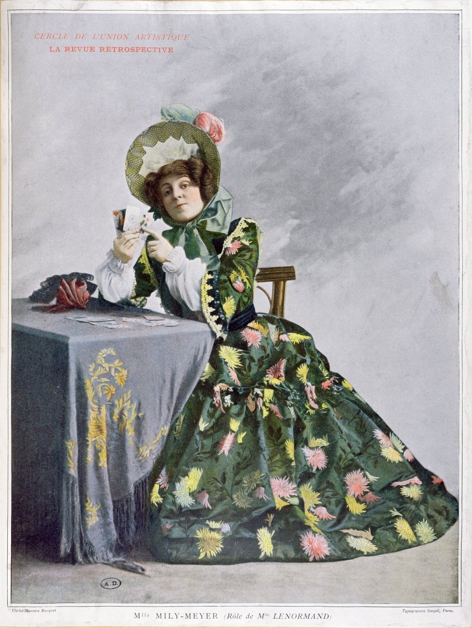 Mlle Mily-Meyer i rollen som Mlle Le Normand, 1899 (typogravure) af French School