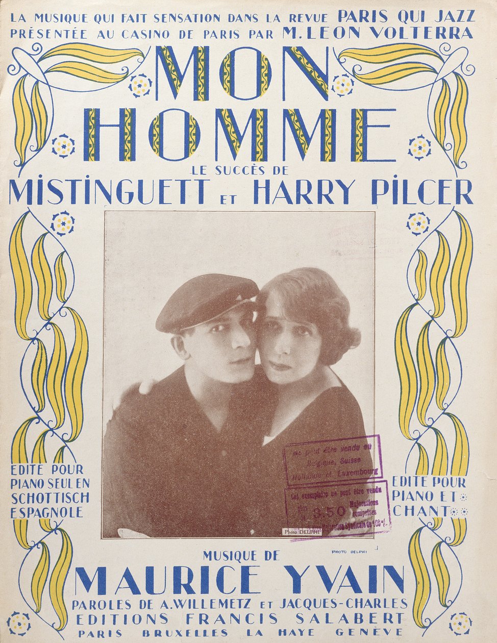 Mon Homme, cover af partitur af sang af Mistinguett og Harry Pilcer, 1920 af French School