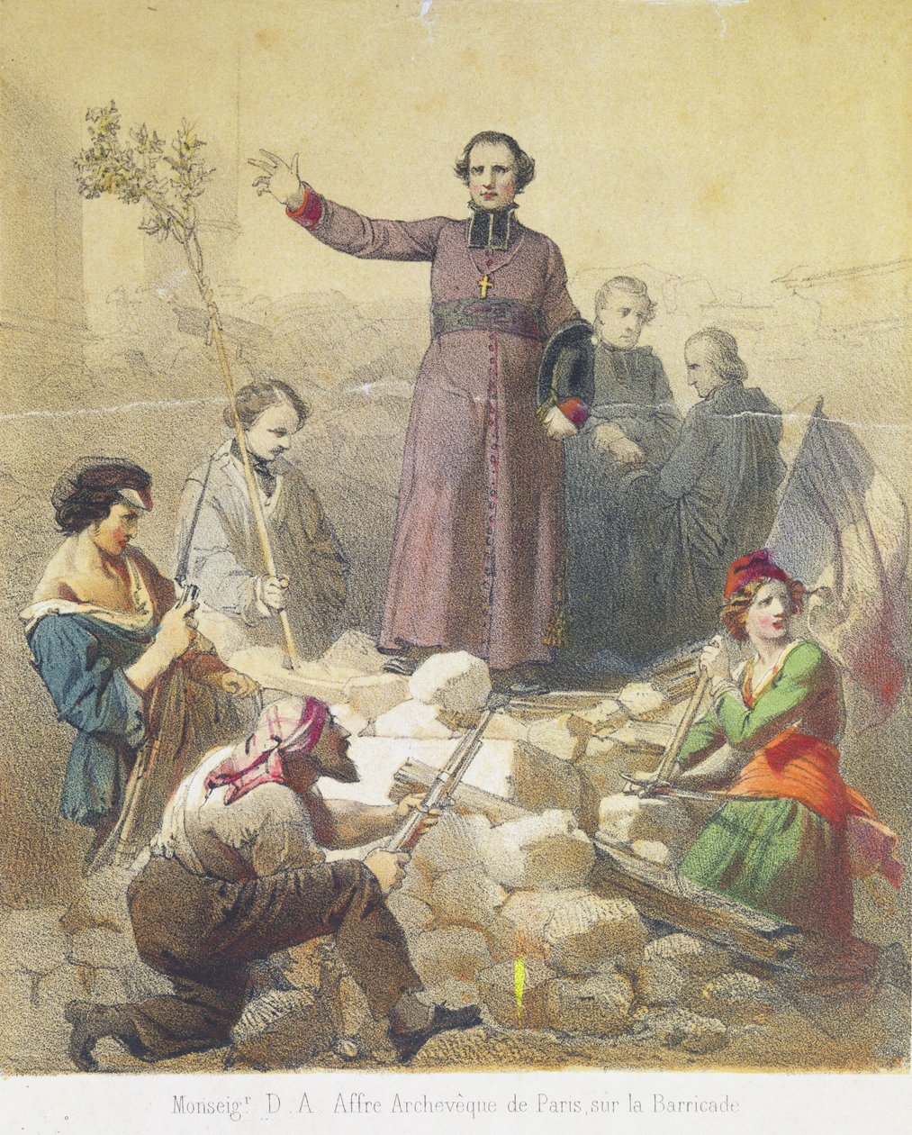 Monseigneur Affre (1793-1848) 25. juni 1848 af French School