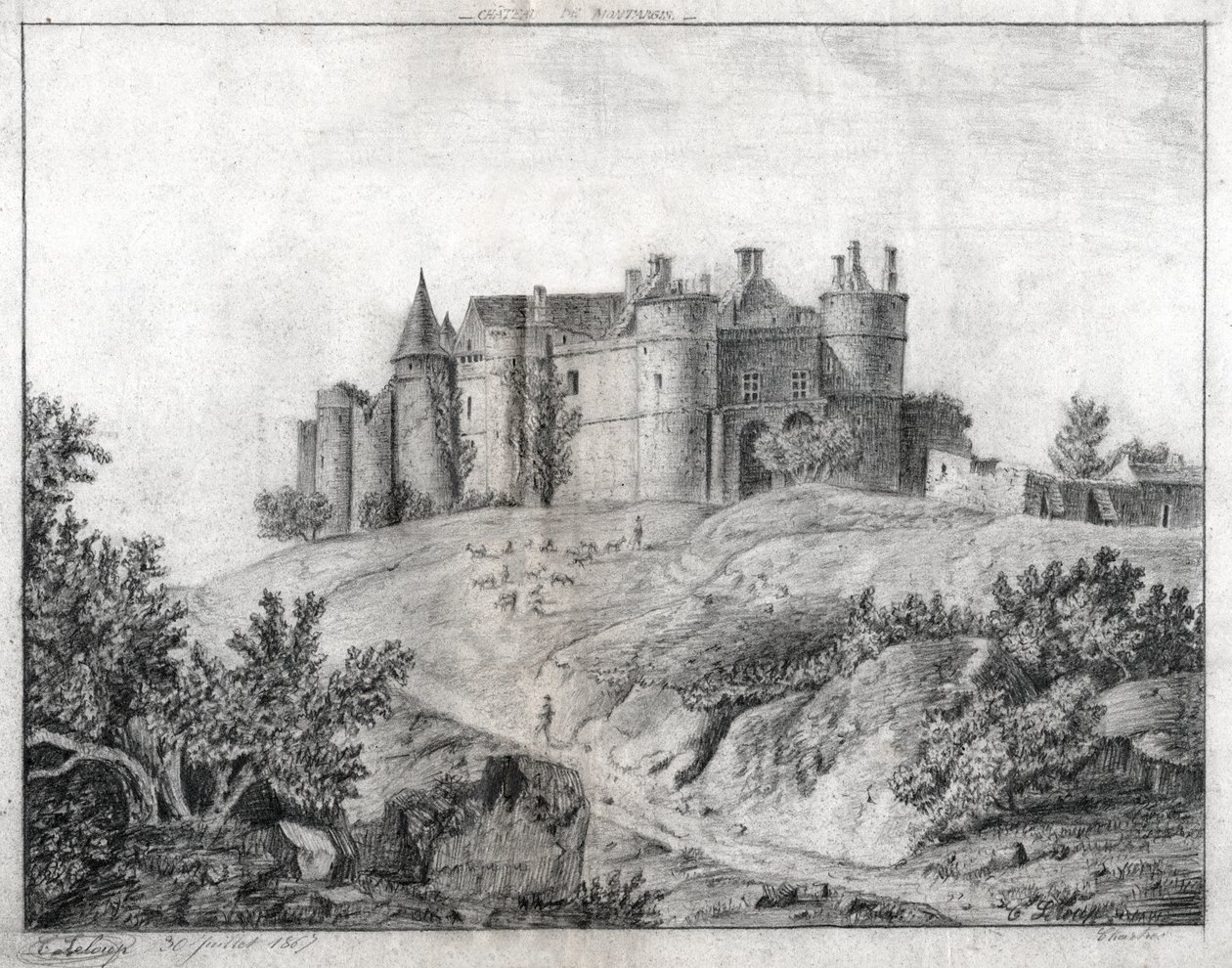Montargis Slot. (tegning af French School