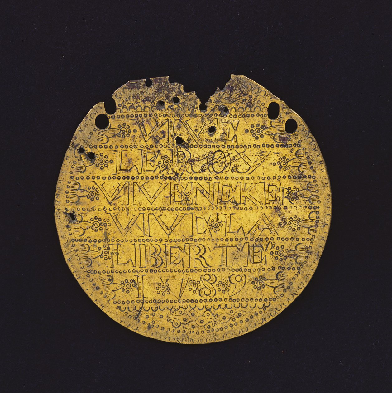 Månen: Længe leve Roy, længe leve Necker, længe leve friheden 1789 (messing) af French School