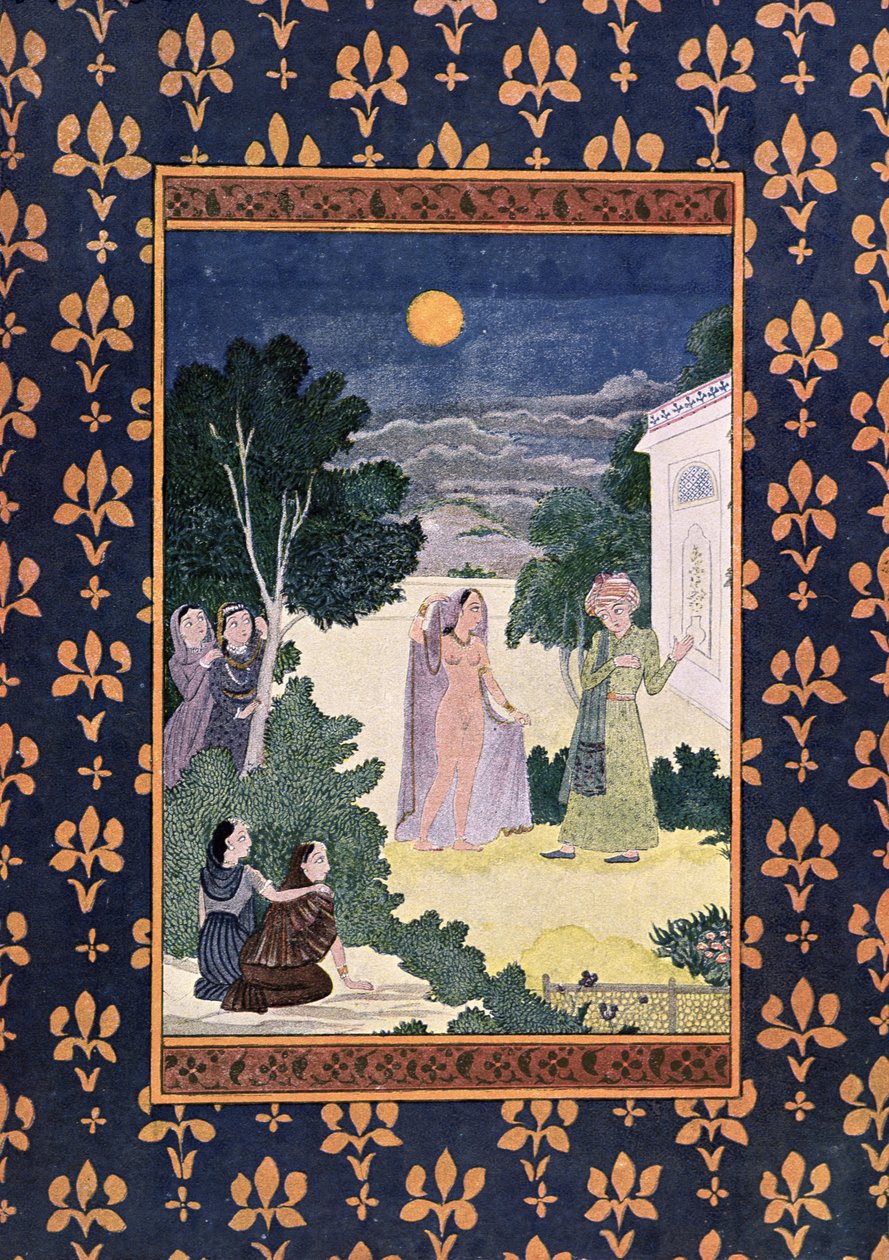 Moon of Beauty, illustration til The Arabian Nights, 1895 (farvegravering) af French School