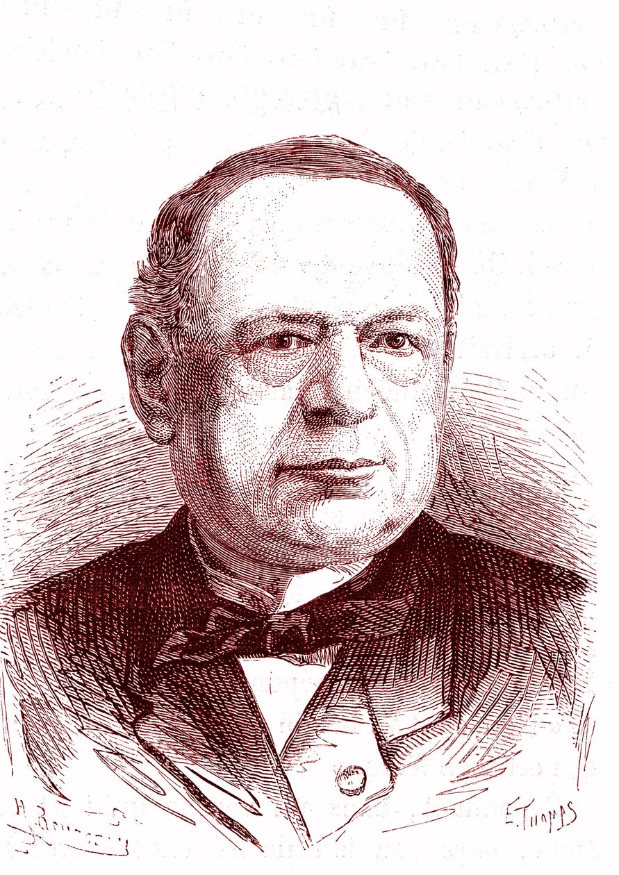 Moritz Hermann Von Jacobi (1801-1874), russisk ingeniør og fysiker (galvanisering, elektriske motorer). Indgravering 1867 af French School