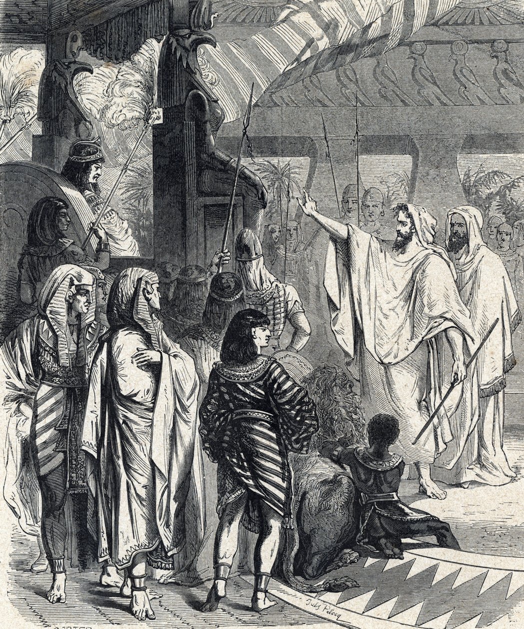 Moses og Aron besøger faraoen (Moses og Aron besøger faraoen) Indgravering fra 