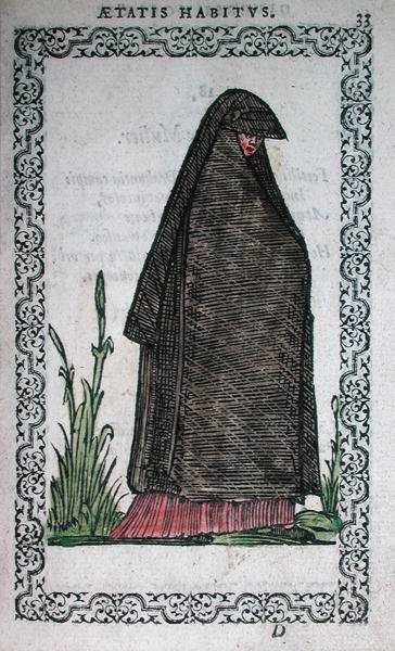 Sørgetøj fra Bayonne, illustration fra en bog om kostumer udgivet i Antwerpen af French School