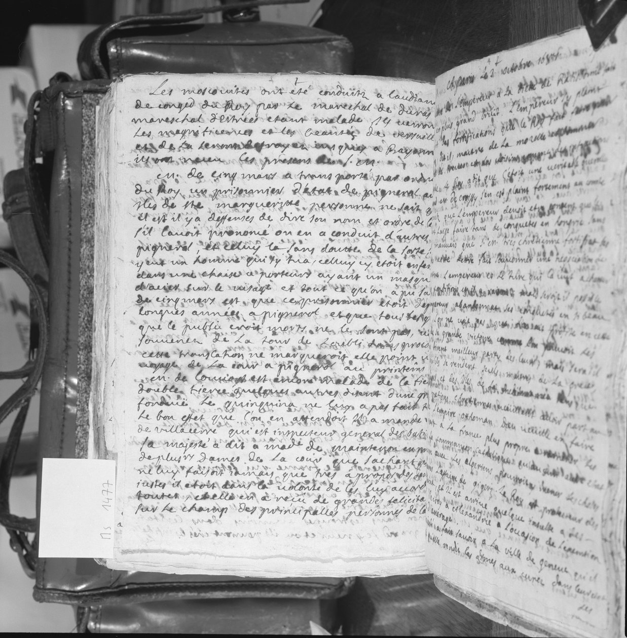 Ms.1477 fol.396vo Brev med kommentarer til manden i jernmasken, 4. september 1687 (pen og blæk på papir) af French School