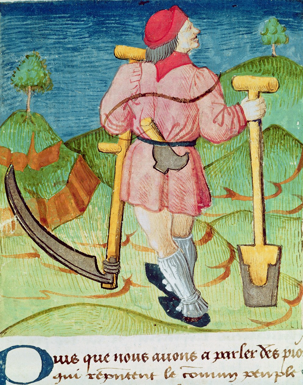 Ms.3066 fol.39v Arbejderen, fra Le Livre des echecs moralises, af Jacques de Cessoles af French School