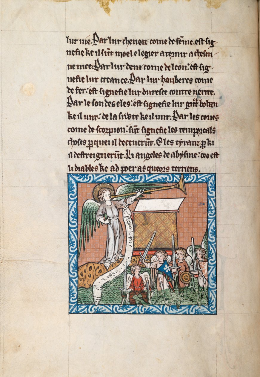 Ms65 f31v, Commentary on the Apocalypse of St John, slutningen af det 13. århundrede (pen & blæk og tempera på vellum) af French School