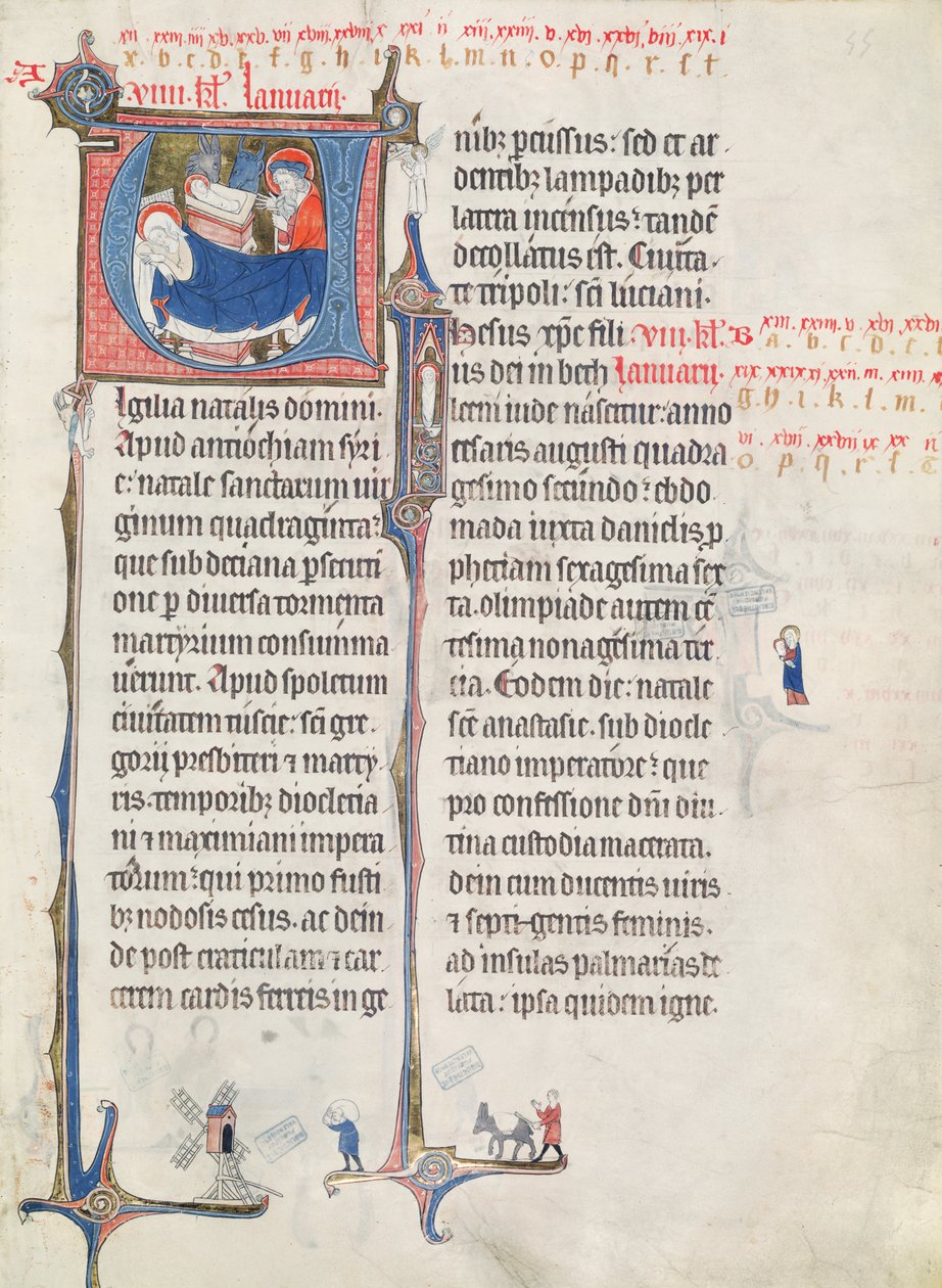 Ms.838 fol.55 Historikerede initialer 