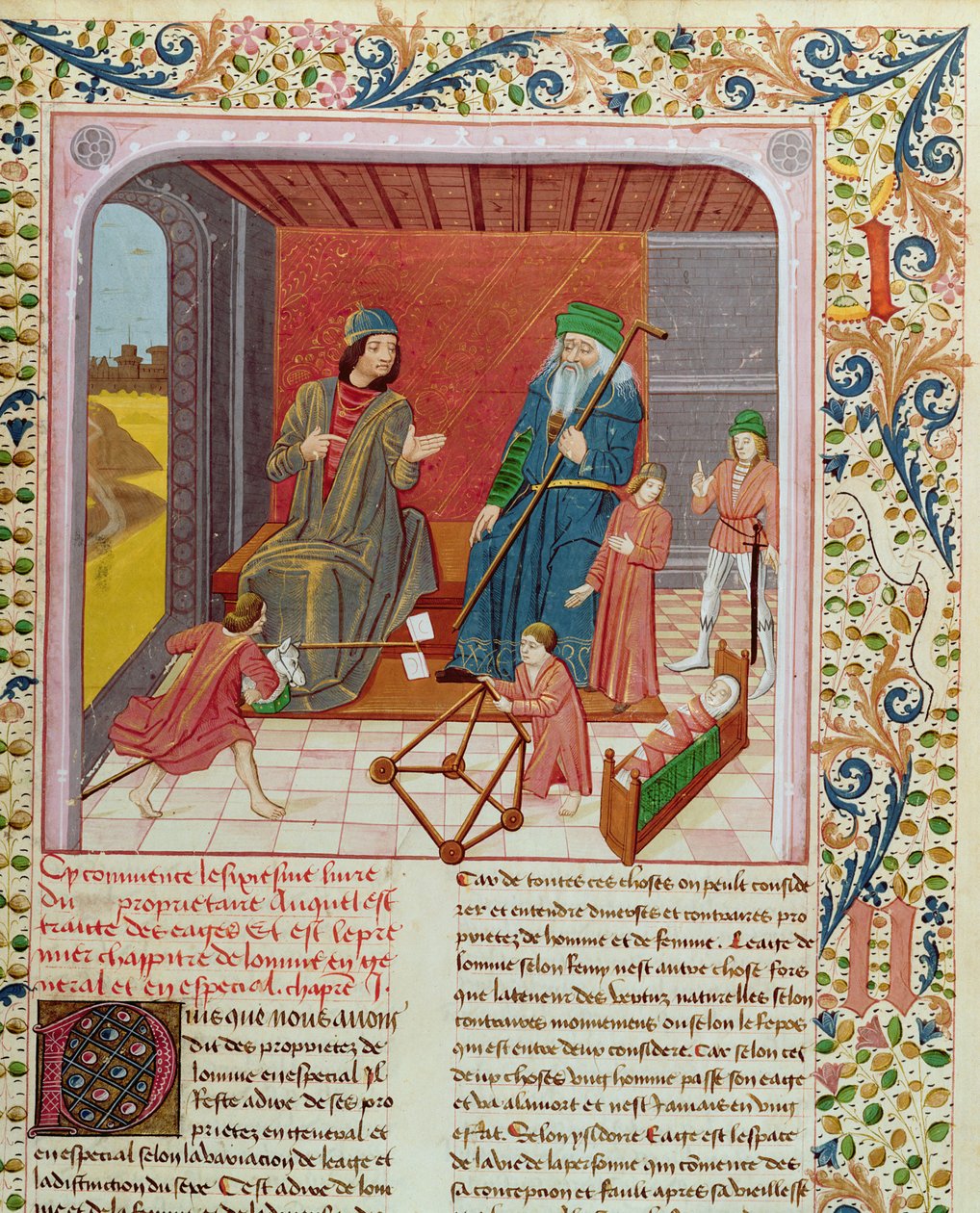 Ms.Fr.218 Menneskets seks aldre fra Des Proprietez des Choses af Bartholomeus Anglicus af French School