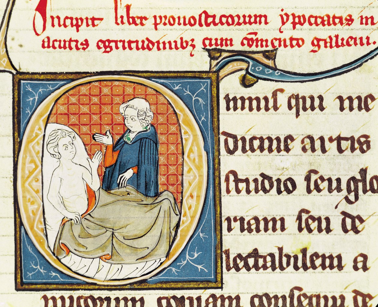 Ms 1003 fol.79 A Doctor Diagnosing a Patient, fra Oeuvres de Galien af Claudius Galenus (c.130-c.201) af French School