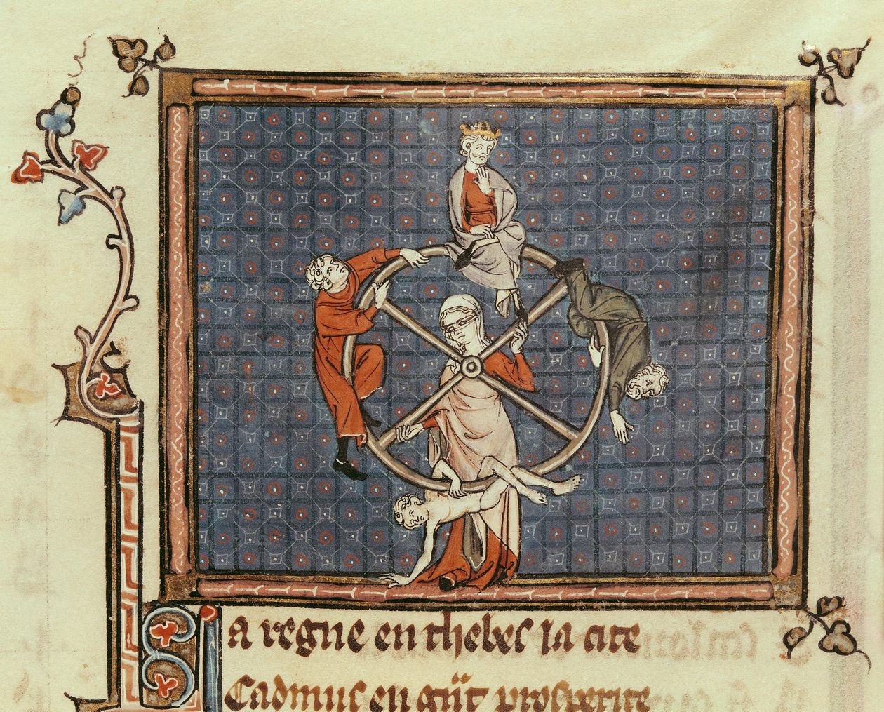 Ms 1044 Fol.74 Lykkehjulet, fra Ovide Moralise skrevet af Chretien Legouais af French School