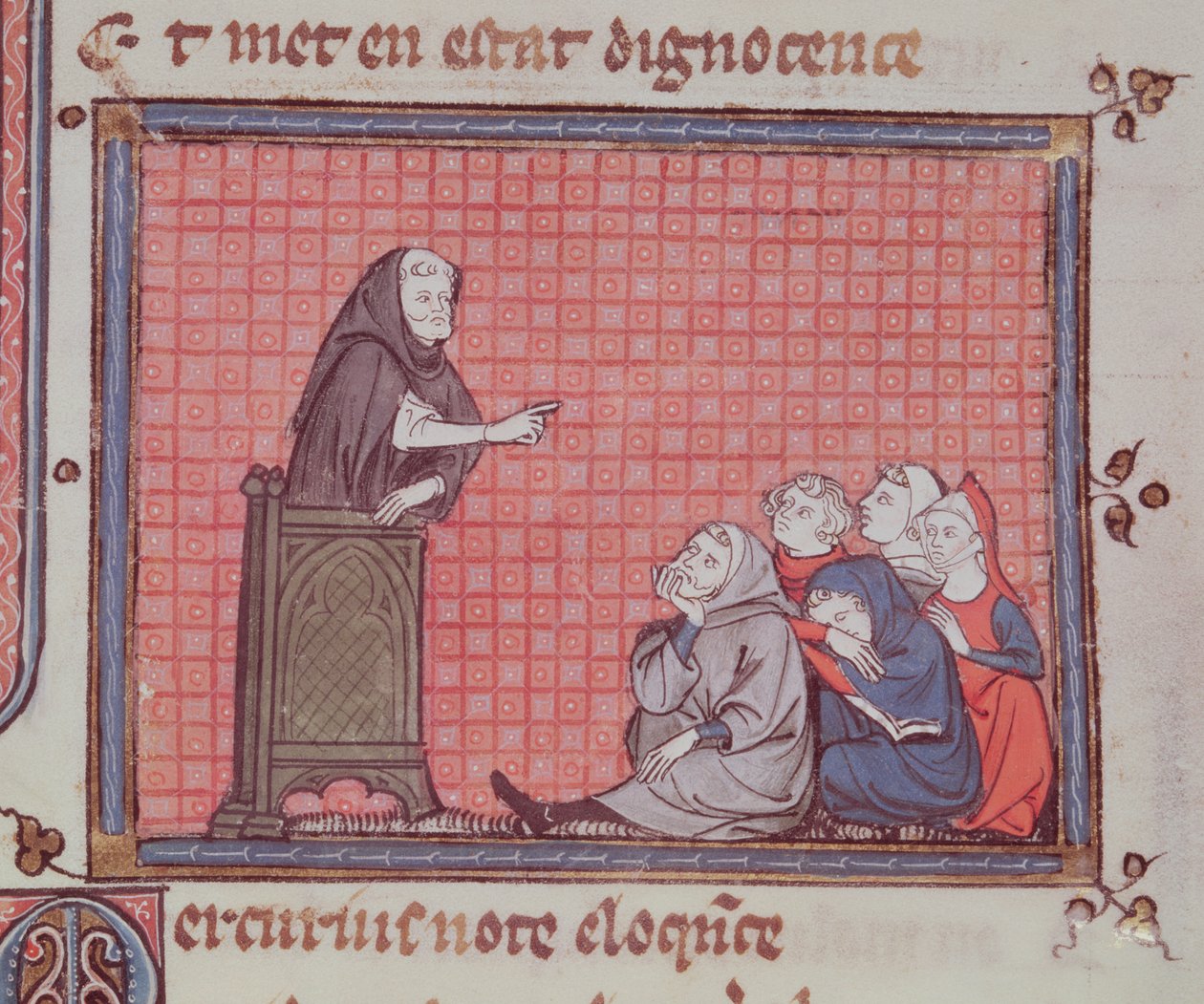 Ms 1044 fol.67 Prædikenen, fra Ovide Moralise skrevet af Chretien Legouais af French School