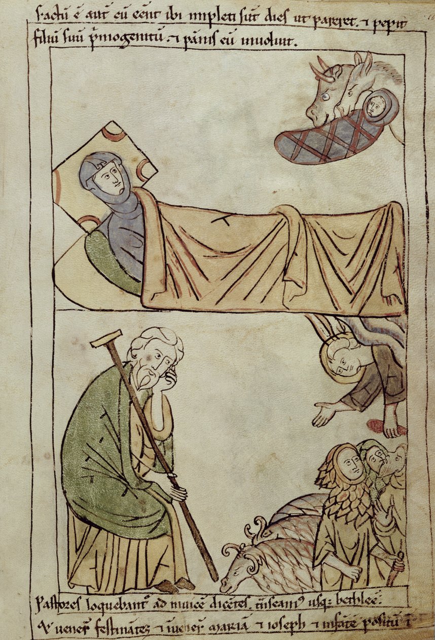 Ms 108 fol.168 Fødselen, fra en bibel af French School