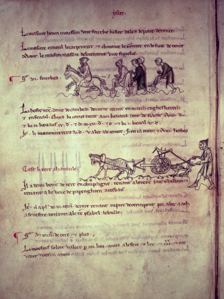 Ms 1175 f.156v Labor, fra Old Rentier af Oudenaarde, 1291-1302 af French School