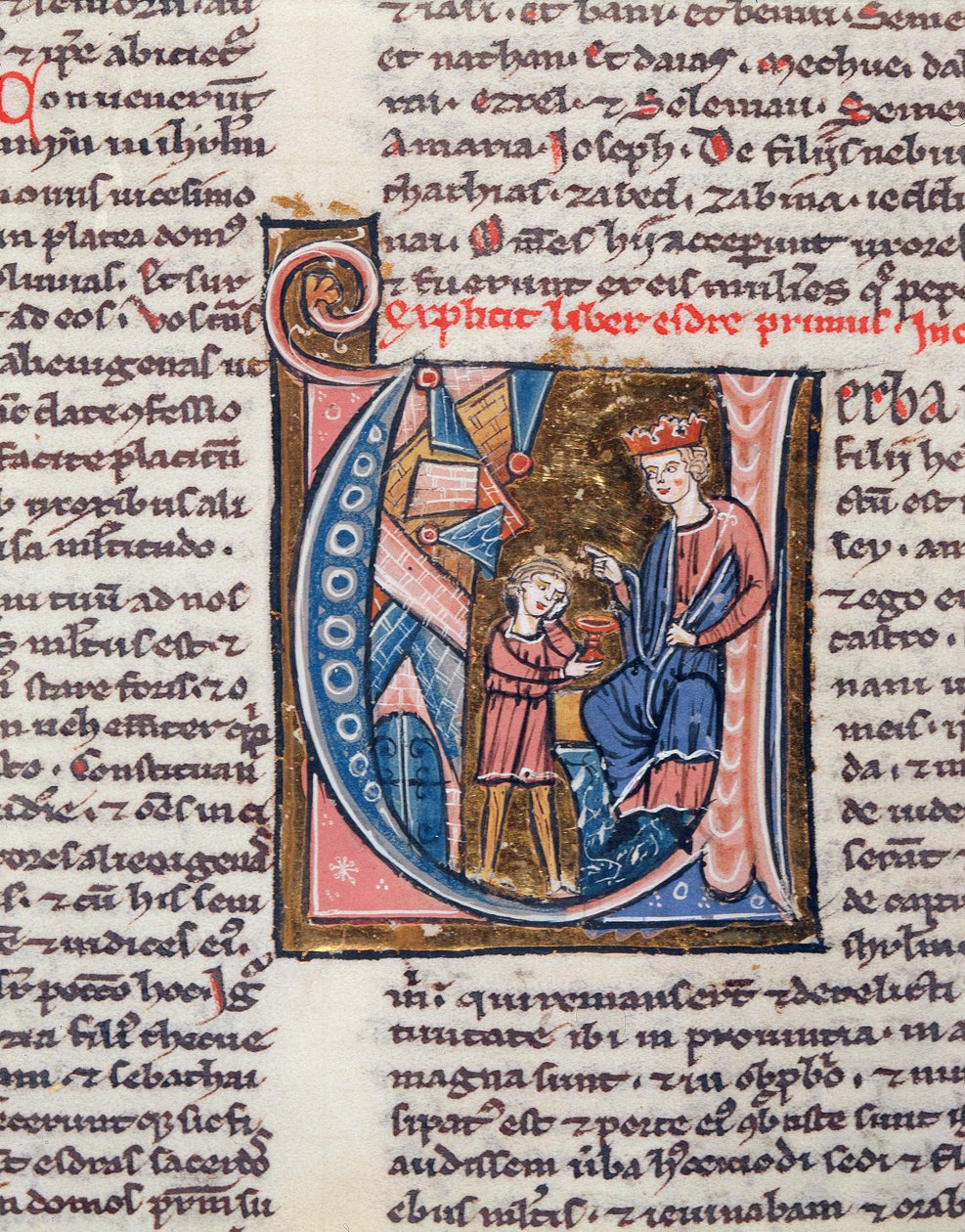 Ms 1185 Profeten Nehemiah, miniature fra en latinsk bibel af French School