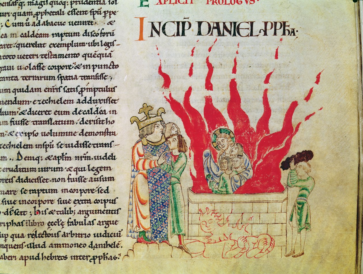 Fru 12-15 t.3 f.64 Børnene i ovnen, fra Etienne Hardings bibel af French School