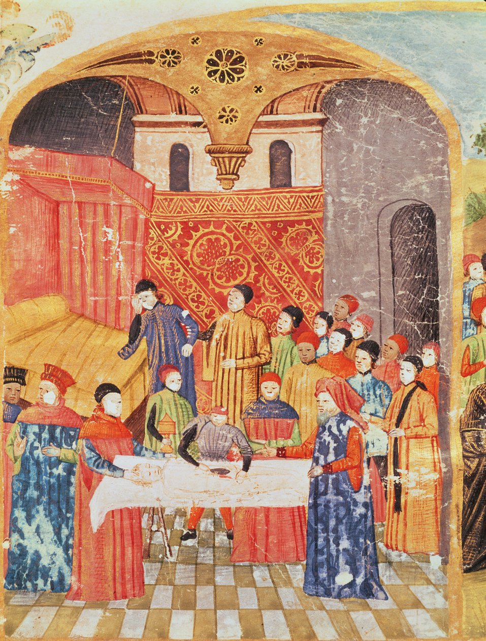 Ms 1335 f.219 Dissektion af Alexander den Stores krop, fra Vie dAlexandre le Grand af French School