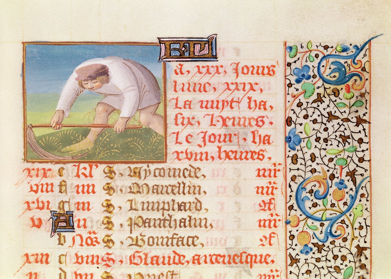 Ms 134 June: Reaping, fra en timebog af French School