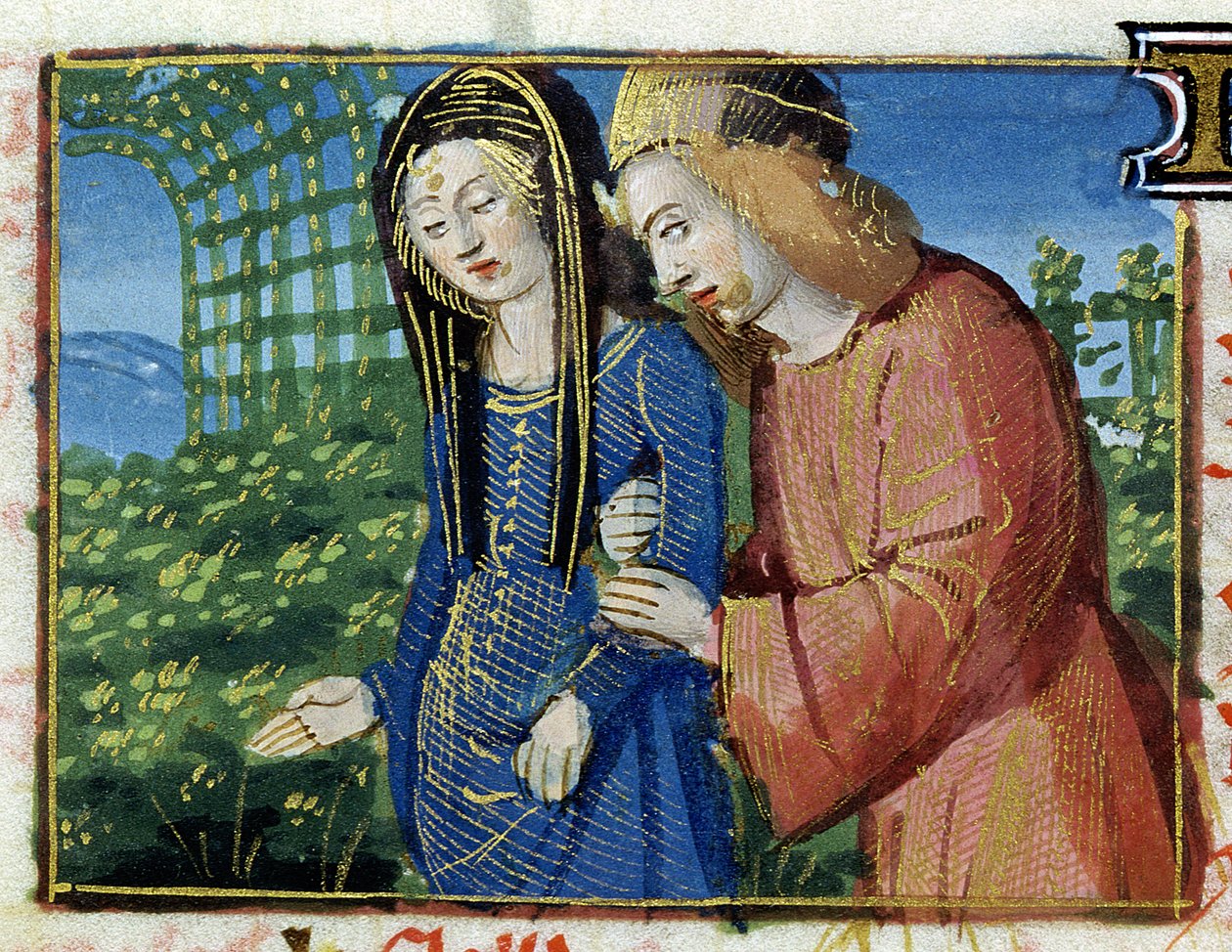 Ms 134 May: Bejlende par, fra en timebog af French School