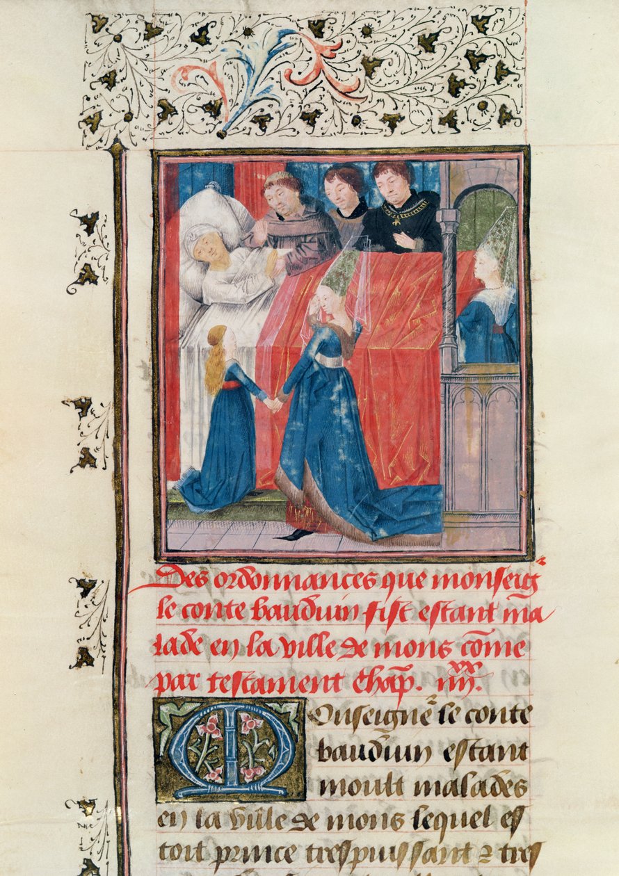 Ms 149 t.3 fol.163 Endelig sygdom hos grev Baldwin V af Hainault af French School