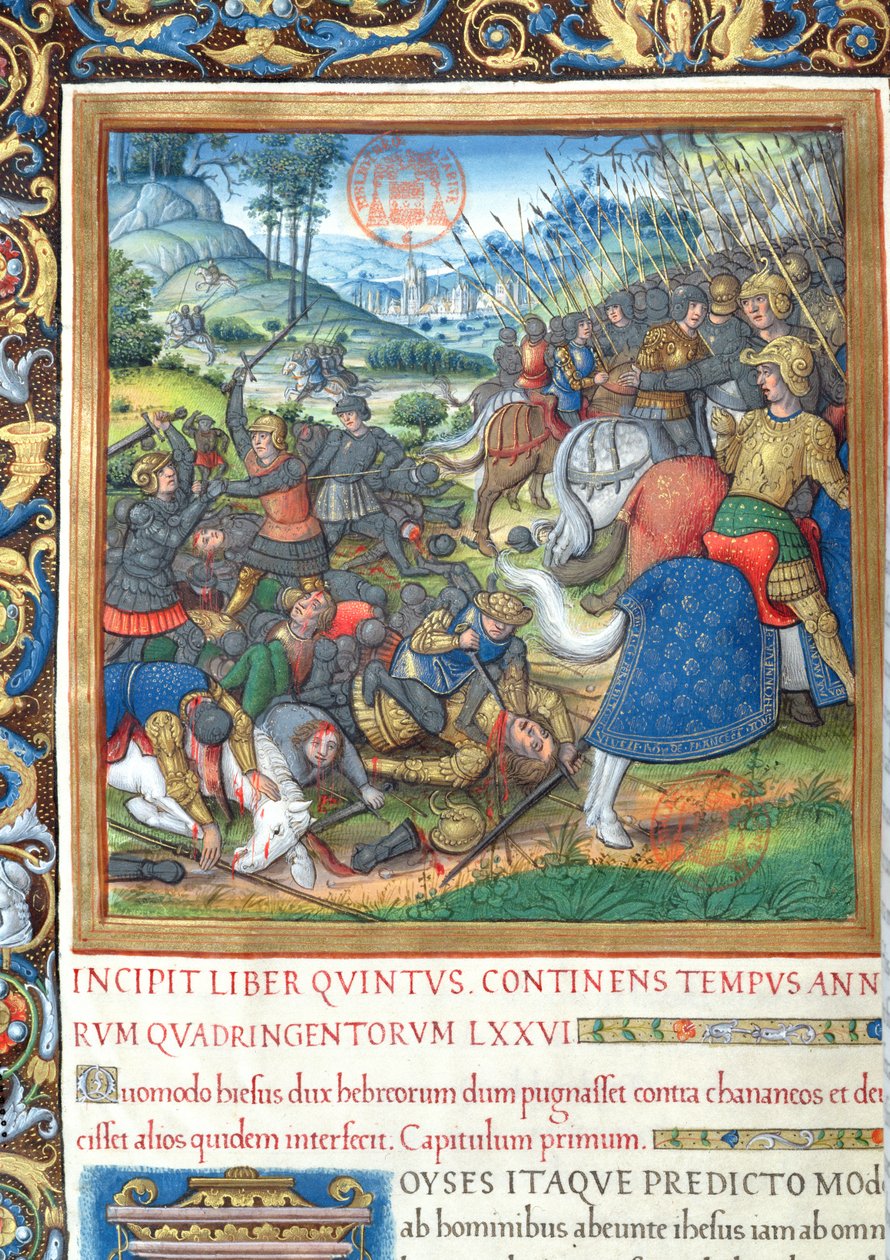 Fru 1581 f. 154 Illustration fra bog VIII (Fra Davids død til Akabs død), kapitel 1 i jødernes oldsager (Antiquitates Judaicae) af Flavius Josephus - Hvordan Salomon, da han af French School