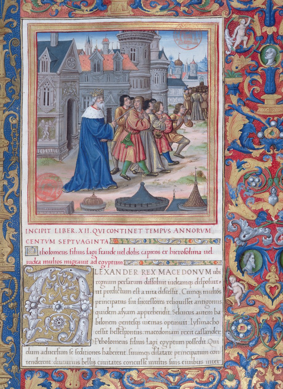 Fru 1581 f. 228 Illustration fra bog XII (Fra Alexander den Stores død til Judas Maccabaeus