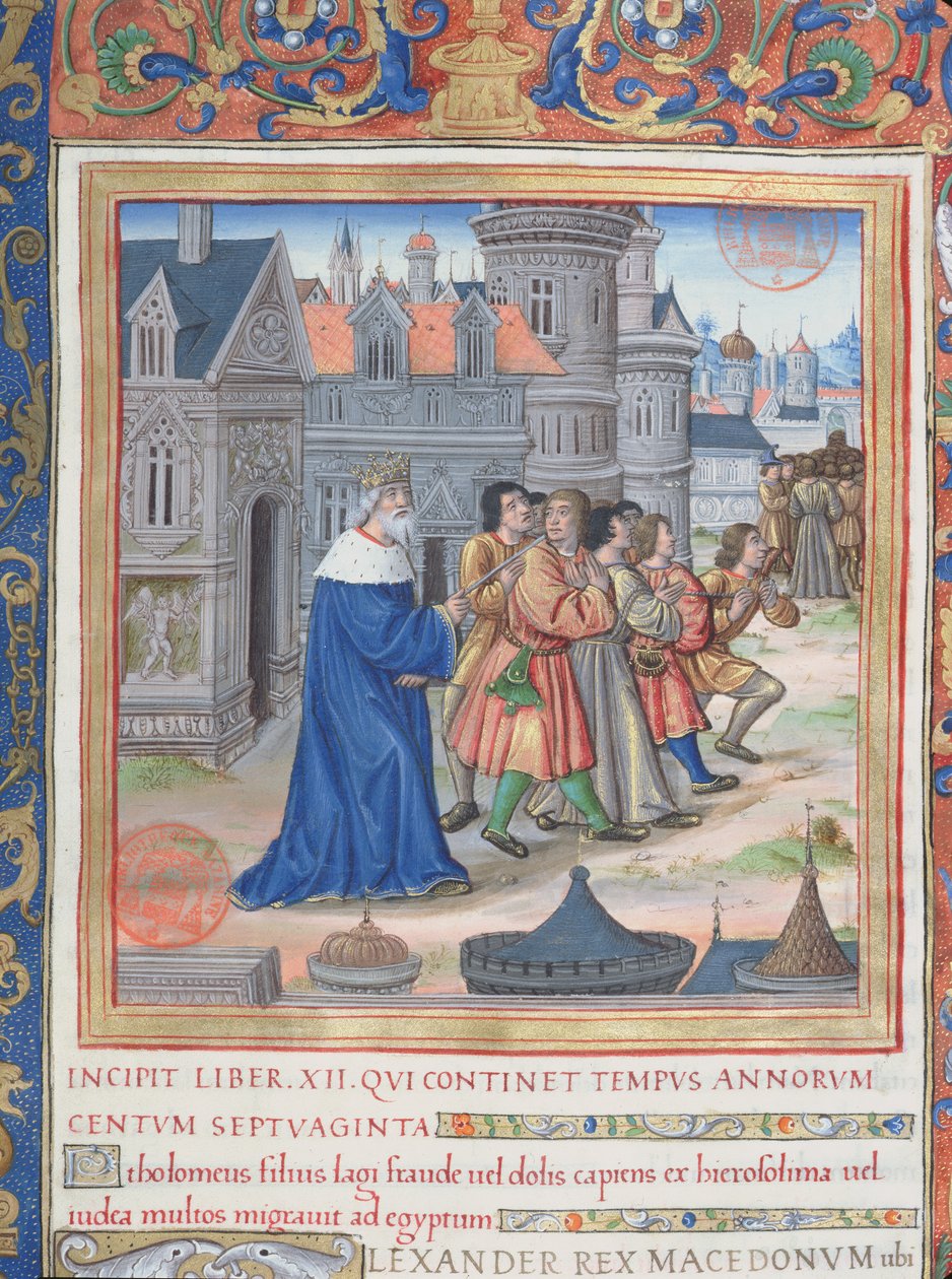 Fru 1581 f. 228 Illustration fra bog XII (Fra Alexander den Stores død til Judas Maccabaeus