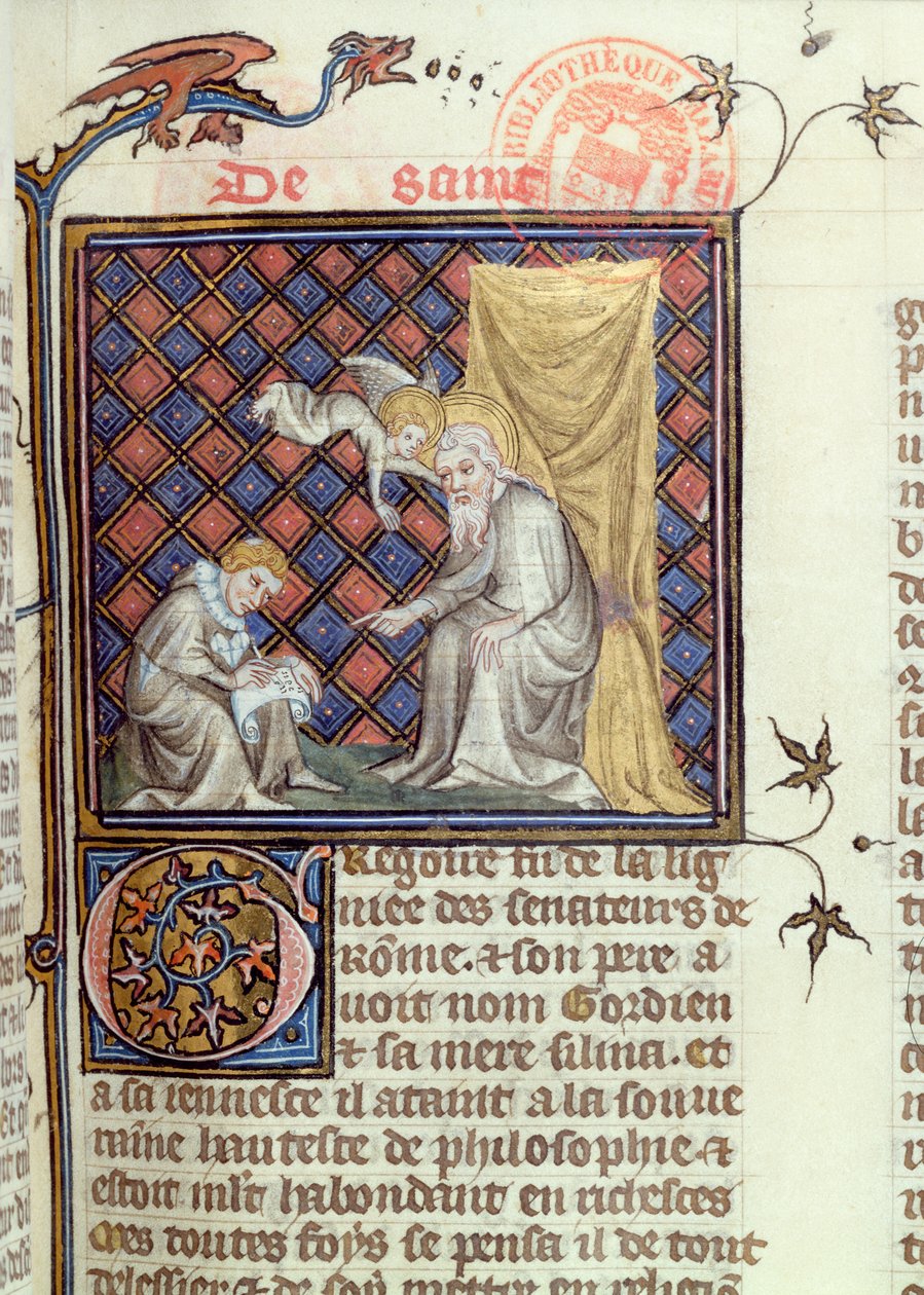 Fru 1729 Gregory, fra legenden om de gyldne hellige af Jacques de Voragine, ca. 1370 af French School