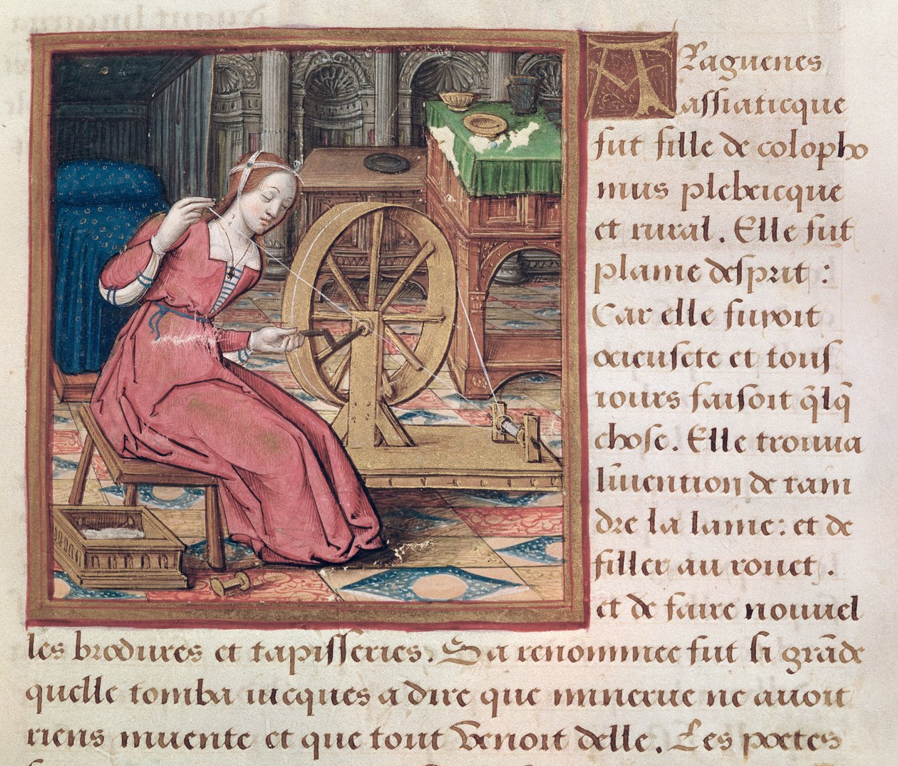 Ms 17 Arachne, fra Lives of Famous Women, c.1505 af French School
