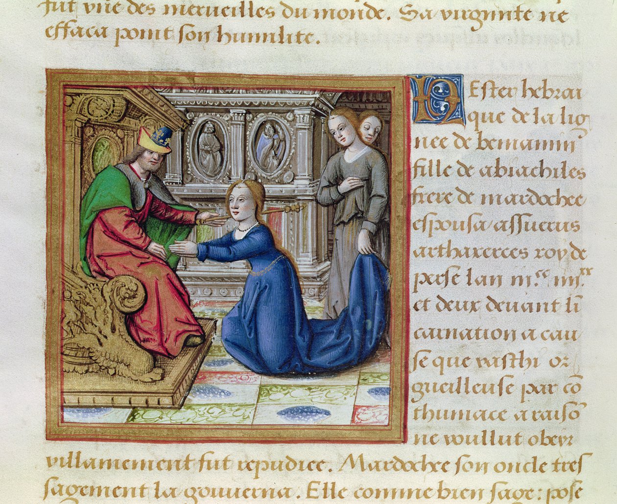 Ms 17 Esther, fra Lives of Famous Women, c.1505 af French School