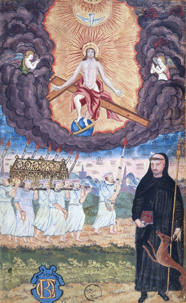 Fru 1847 Transport af relikvieskrinet i St. Genevieve i Paris af French School