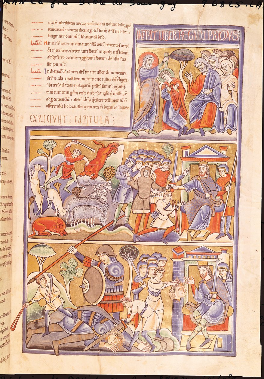 Ms 1 f.93r Historien om David, fra Souvigny-bibelen af French School