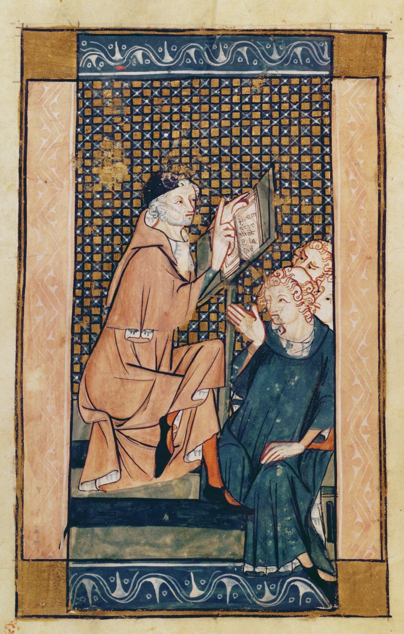 Ms 2030 fol.1v Henri de Mondeville (c.1260-c.1320) undervisning, fra La Chirurgie de Maitre Henri de Mondeville af French School