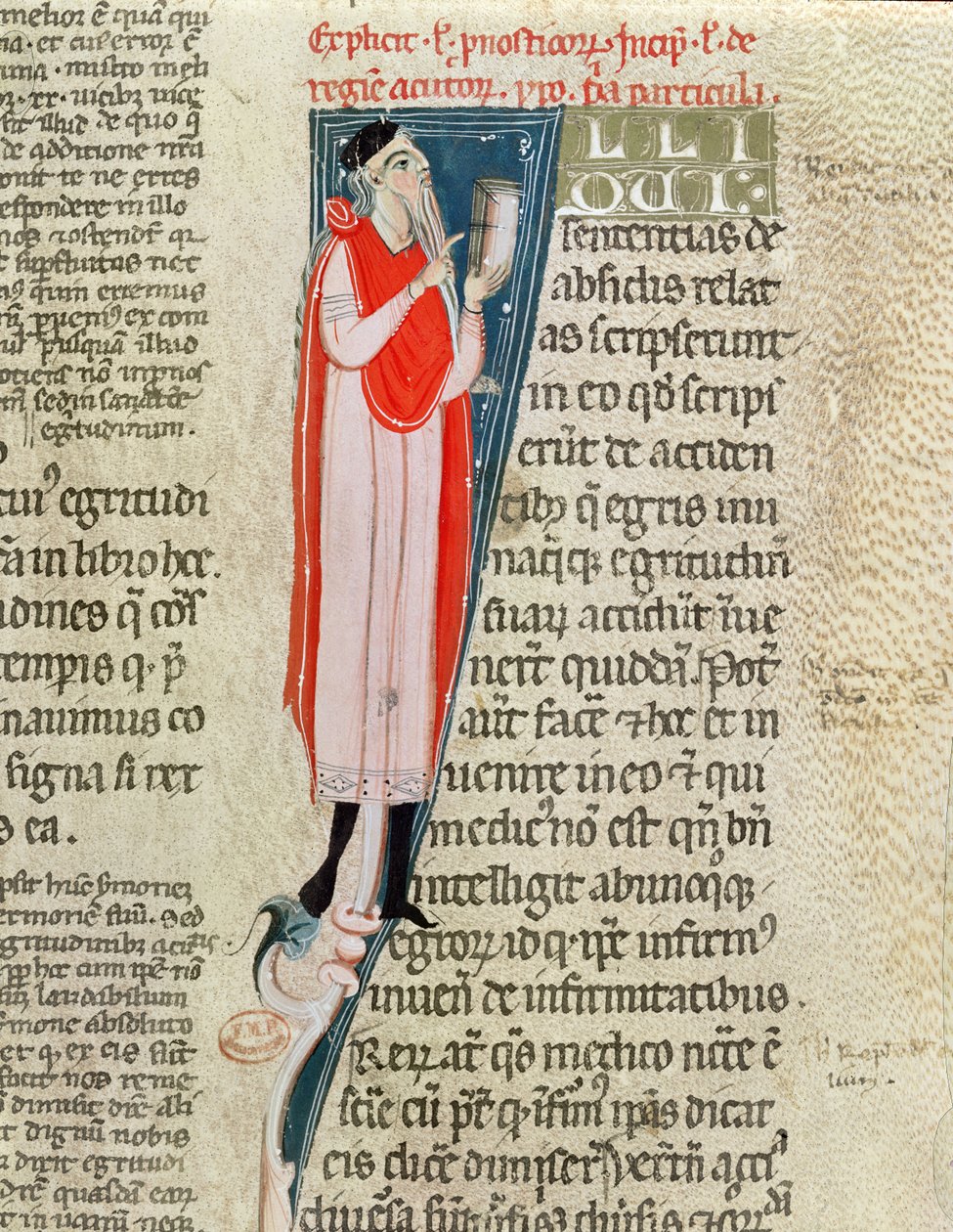 Ms 2046 En læge underviser, fra Hippokrates aforismer (ca.460-c.377 f.Kr.) med en kommentar af Claudius Galenus (ca.130-c.201) af French School