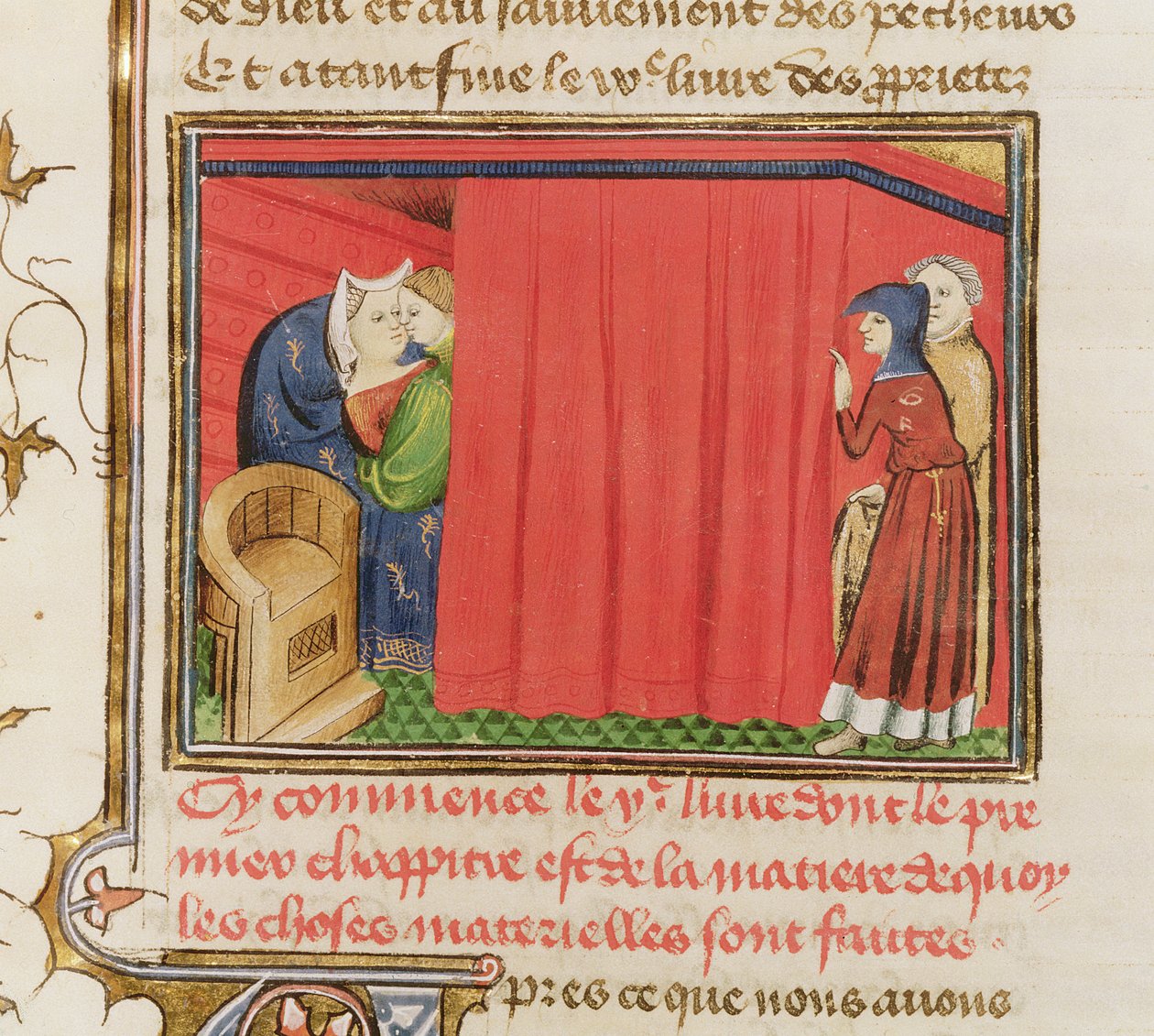 Ms 22531 Par i seng, fra Bogen om tingenes egenskaber af Barthelemy langlais, ca. 1410-15 af French School