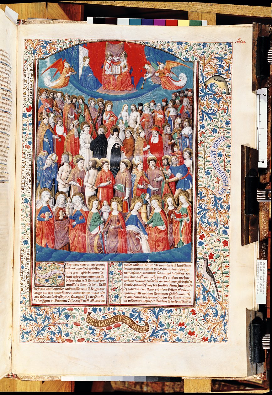 Ms 246 f.406r Paradise, fra De Civitate Dei af St. Augustine of Hippo (354-430) af French School