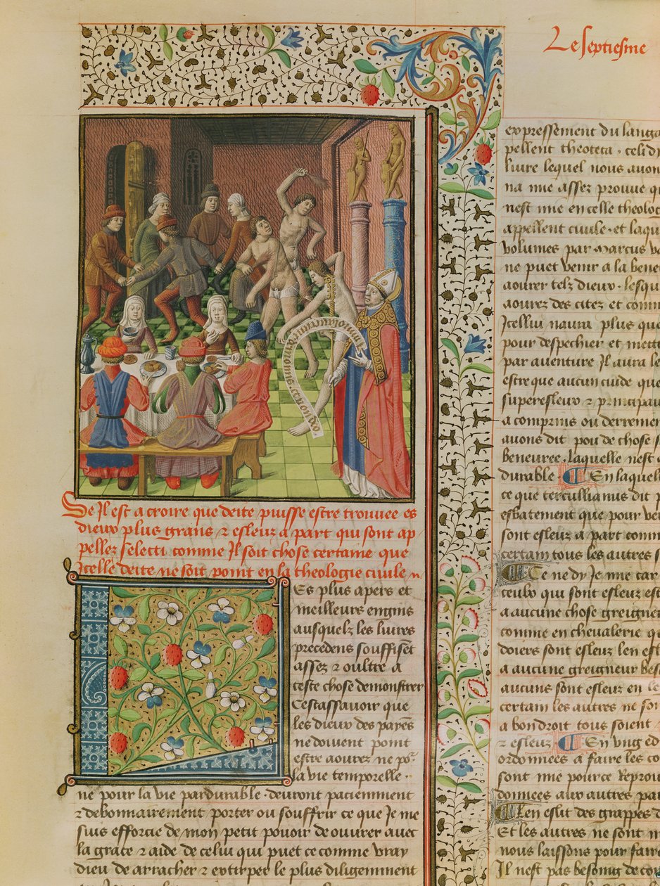 Ms 246 fol.151r Temporal and Terminal, fra den franske oversættelse af De Civitate Dei af St. Augustine of Hippo (354-430) af French School