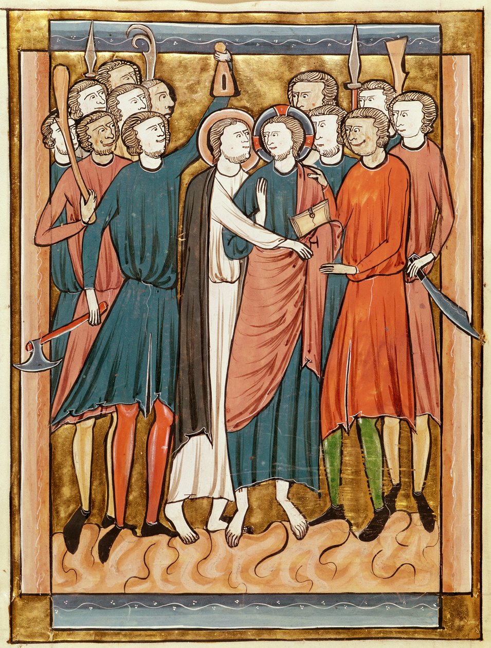 Ms 3016 fol.15v The Kiss of Judas, fra Psautier a lUsage de Paris af French School
