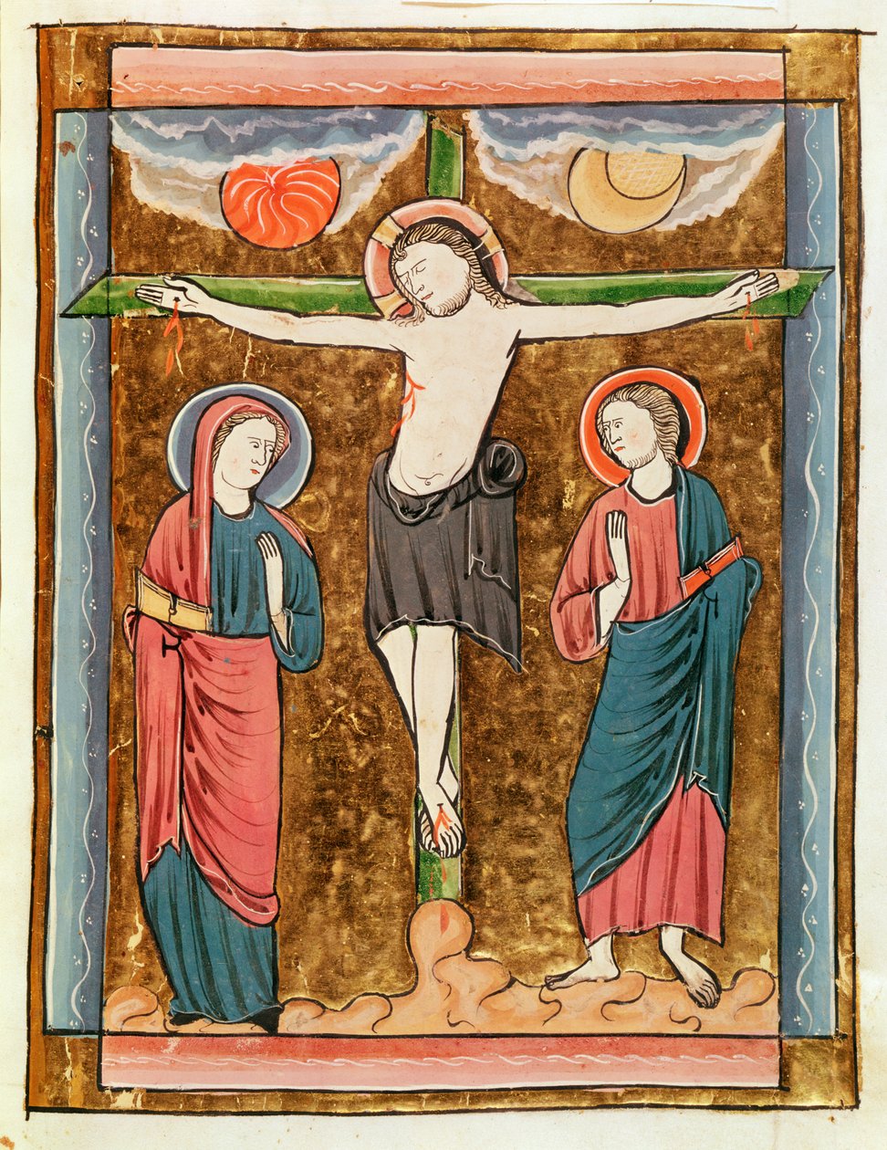 Ms 3016 fol.18r Korsfæstelsen, fra Psautier a lUsage de Paris af French School