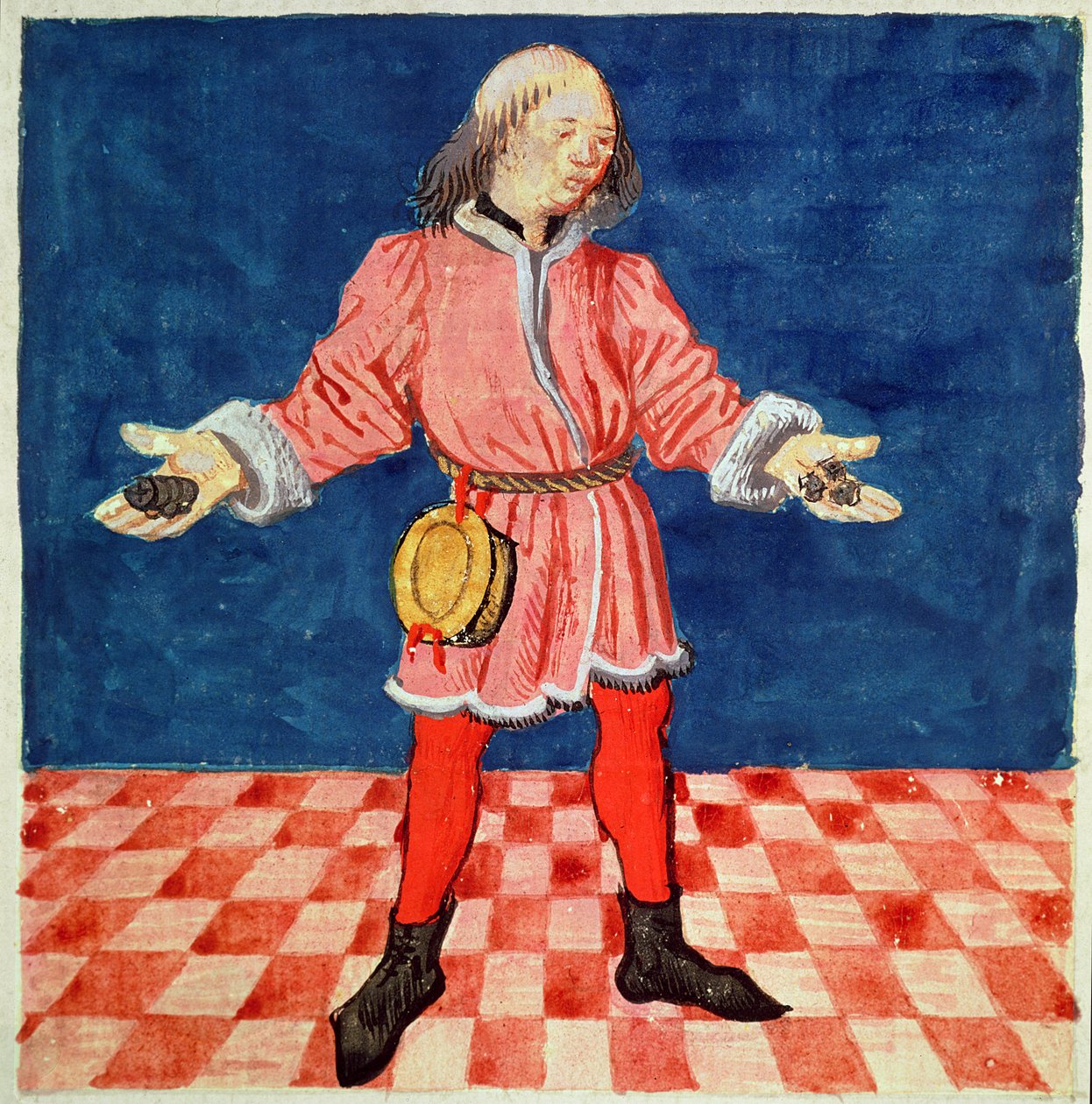 Frk. 3066 fol. 64v Terningkasteren, fra Le Livre des echecs moralises, af Jacques de Cessoles af French School