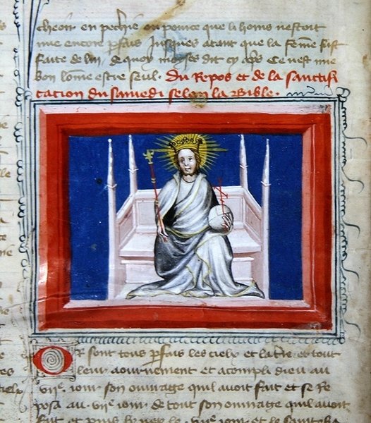 Ms 314 Gud i Majestæt, fra Bible des Grands Augustins af French School