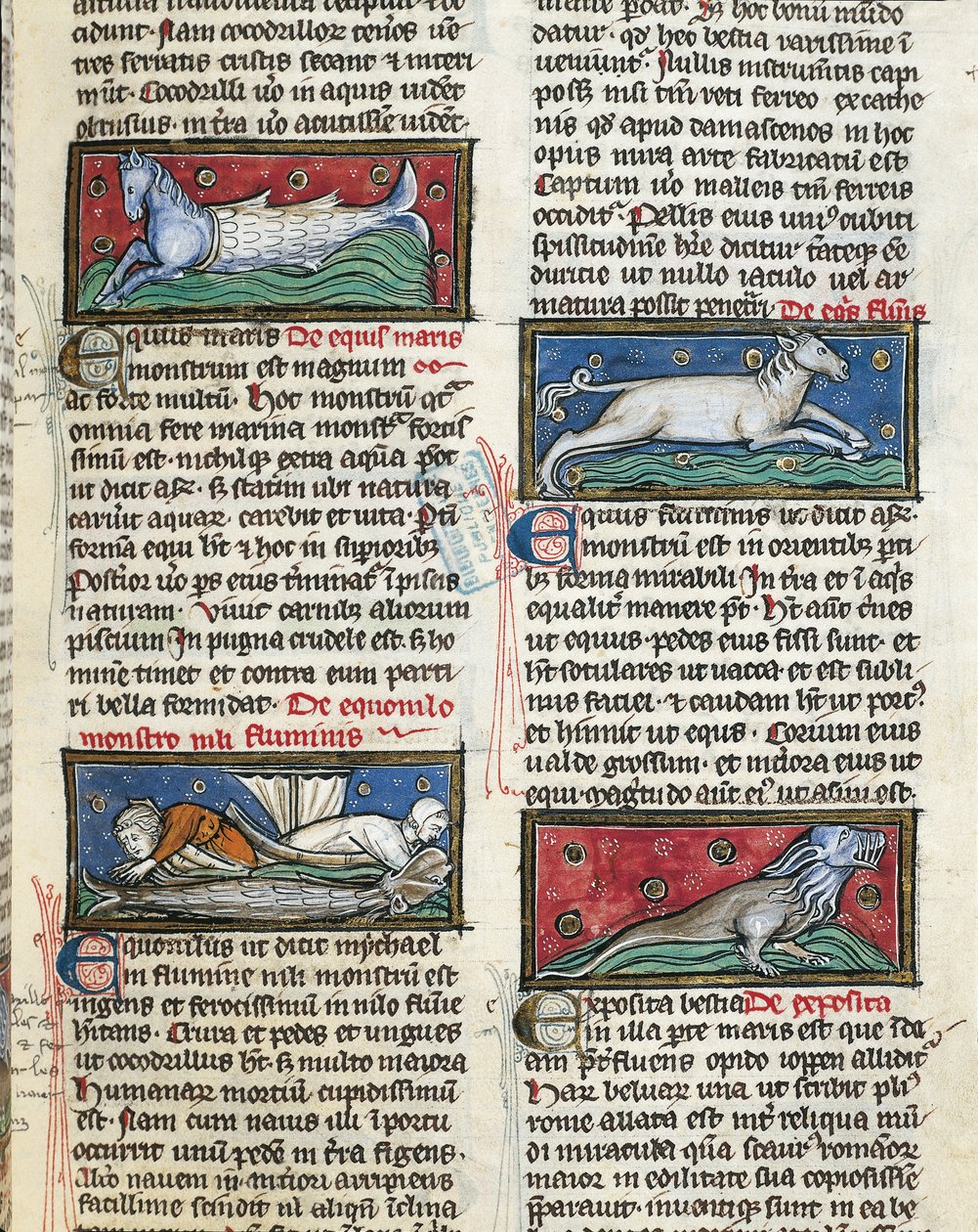 MS 320 Fol.115r Sea Monsters, fra 