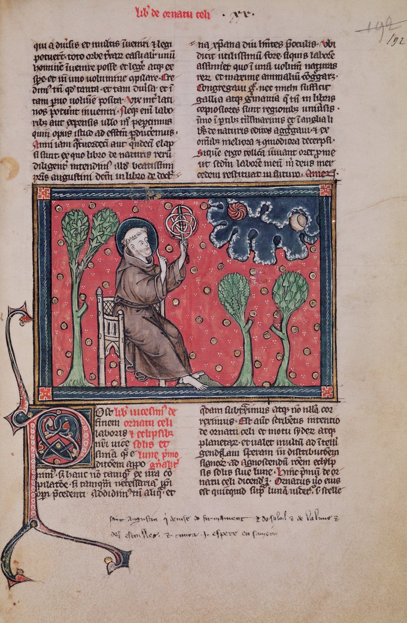 Ms 320 Fol.192 The Heavens, fra De Natura rerum af Thomas van Cantimpre (1201-72) af French School