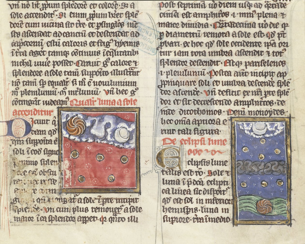 Ms 320 Fol.197r Måneformørkelse og planeternes bevægelser, fra 
