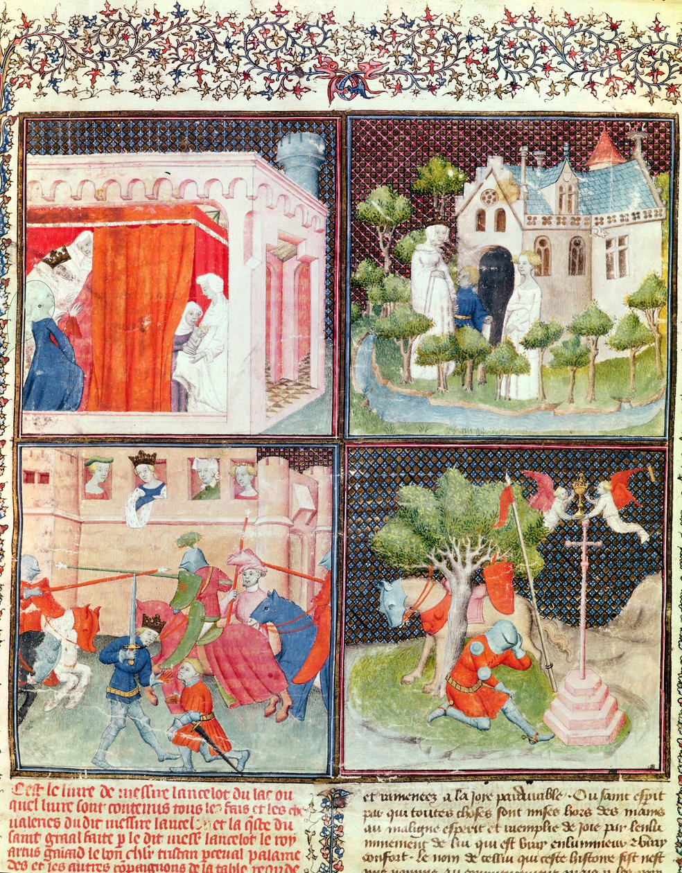 Ms 3479 fol.1 Historien om Lancelot og søgen efter den hellige gral, fra Livre de Messire Lancelot du Lac (se også 178930) af French School