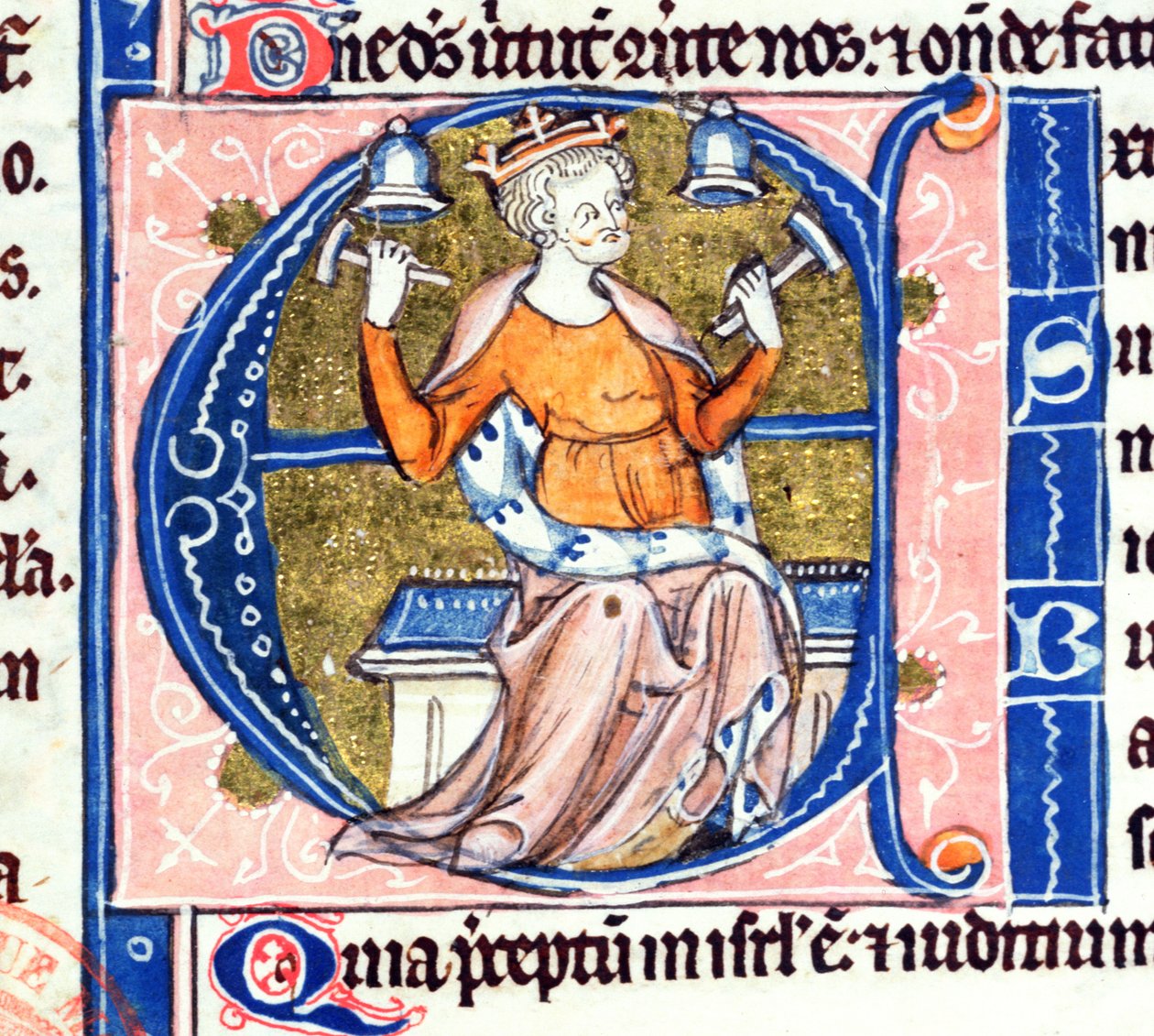 Fru 34 Historikert initial A fra en latinsk bibel af French School