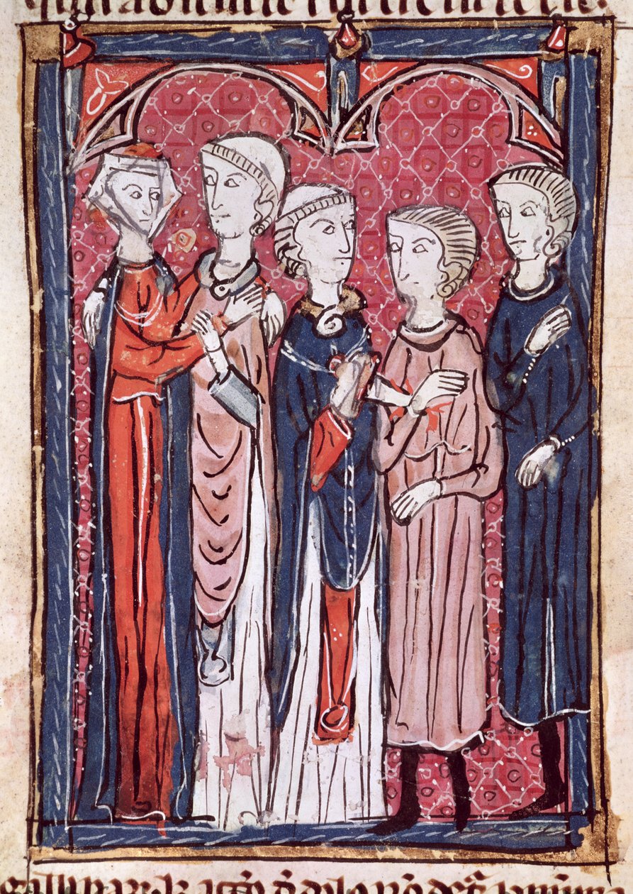 Ms 372 fol.141 An Engagement, from Decrets de Gratien af French School