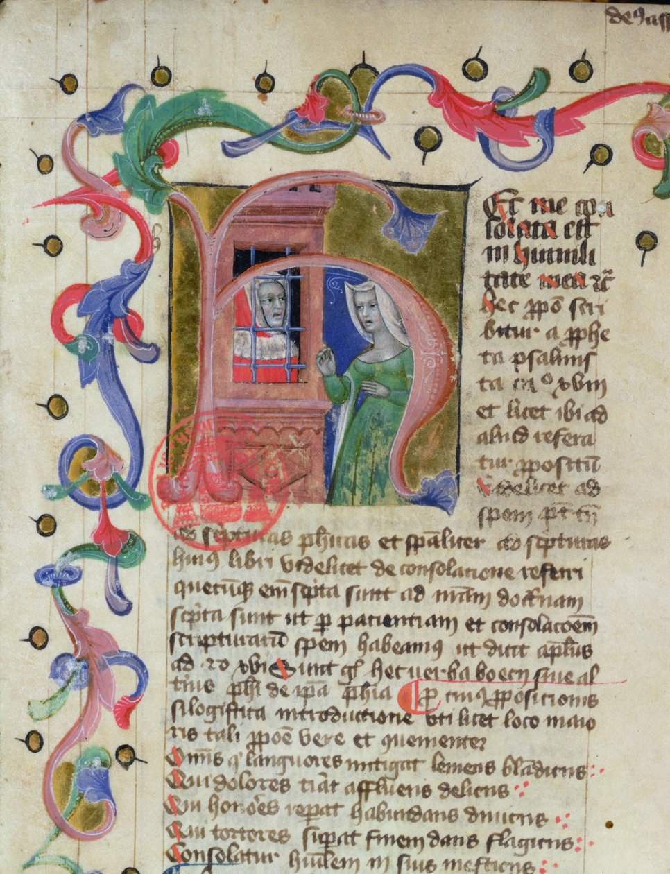 Ms 3859 Miniature of the Philosopher Boethius (c.480-524) i fængsel af French School